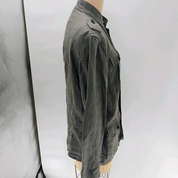 Zara 100% linen Military Officer Fully Lined Jacket - Picture 9 of 12